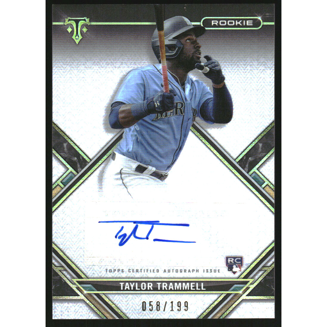 2021 Topps Triple Threads Rookie Autographs #RACTT Taylor Trammell. rookie card picture