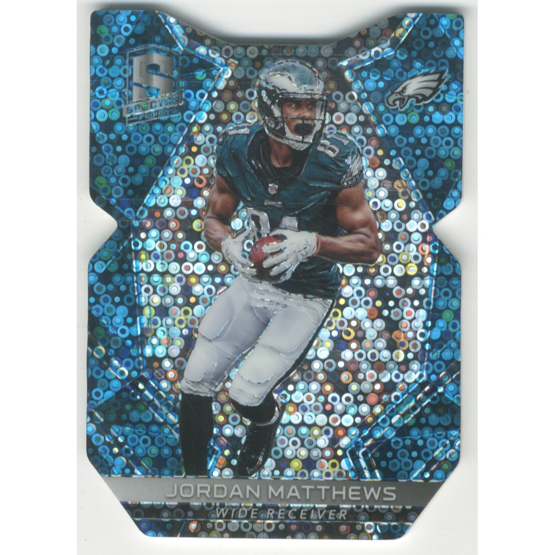 2017 Panini Spectra Neon Blue Die Cut #11 Jordan Matthews
