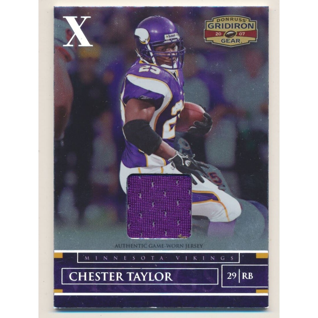 2007 Donruss Gridiron Gear Jerseys X's #24 Chester Taylor/175. rookie card picture