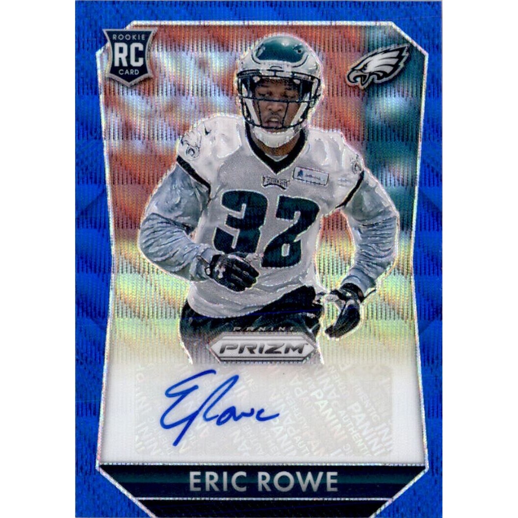 2015 Panini Prizm Rookie Autographs Prizms Light Blue Wave #RSER Eric Rowe/150. rookie card picture
