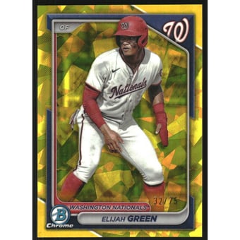 2024 Bowman Chrome Sapphire Prospects Yellow Refractors #BCP72 Elijah Green