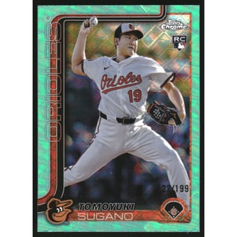 2025 Topps Chrome Logofractor Aqua Refractors #166 Tomoyuki Sugano