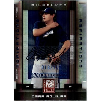 2008 Donruss Elite Extra Edition Signature Aspirations #79 Omar Aguilar/100