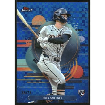 2025 Finest Blue Checkerboard Refractors #132 Trey Sweeney