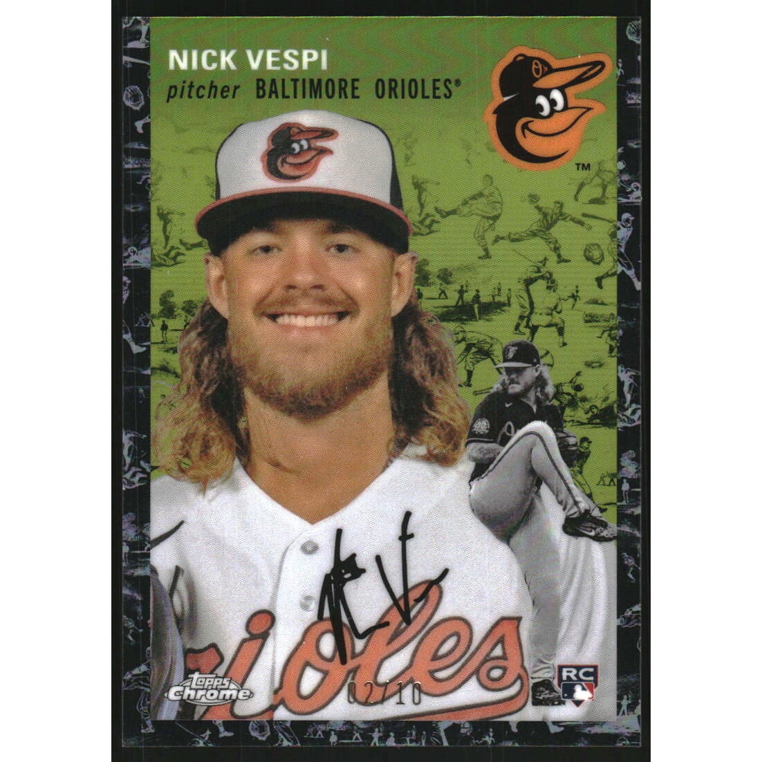 2023 Topps Chrome Platinum Anniversary Platinum Toile Cream Black Refractors #91 Nick Vespi. rookie card picture