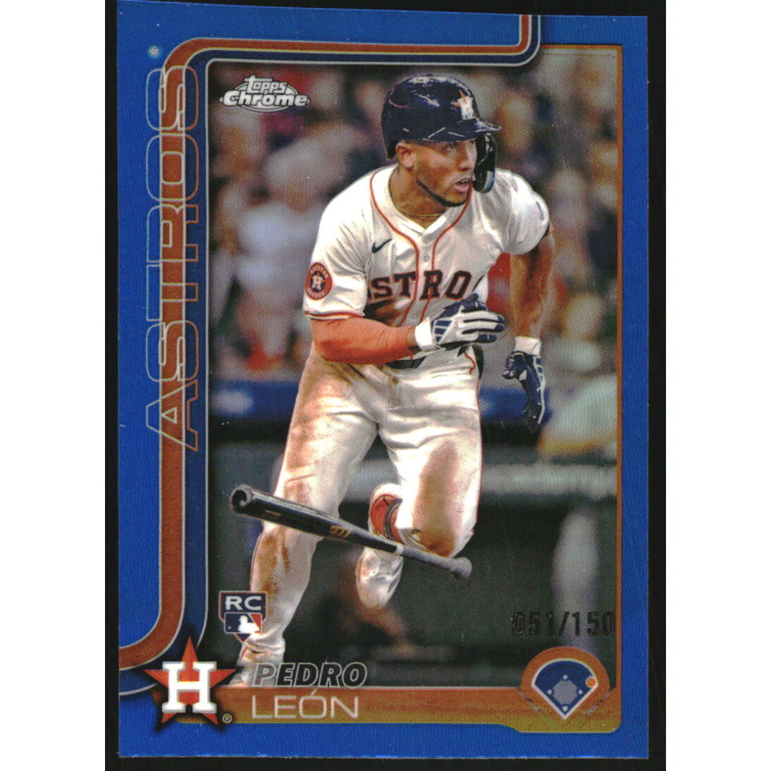 2025 Topps Chrome Blue Refractors #97 Pedro Leon. rookie card picture