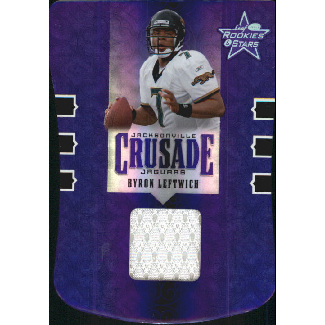 2005 Leaf Rookies and Stars Crusade Materials Die Cut #C6 Byron Leftwich 2005 Leaf Rookies and Stars Crusade Materials Die Cut #C6 Byron Leftwich