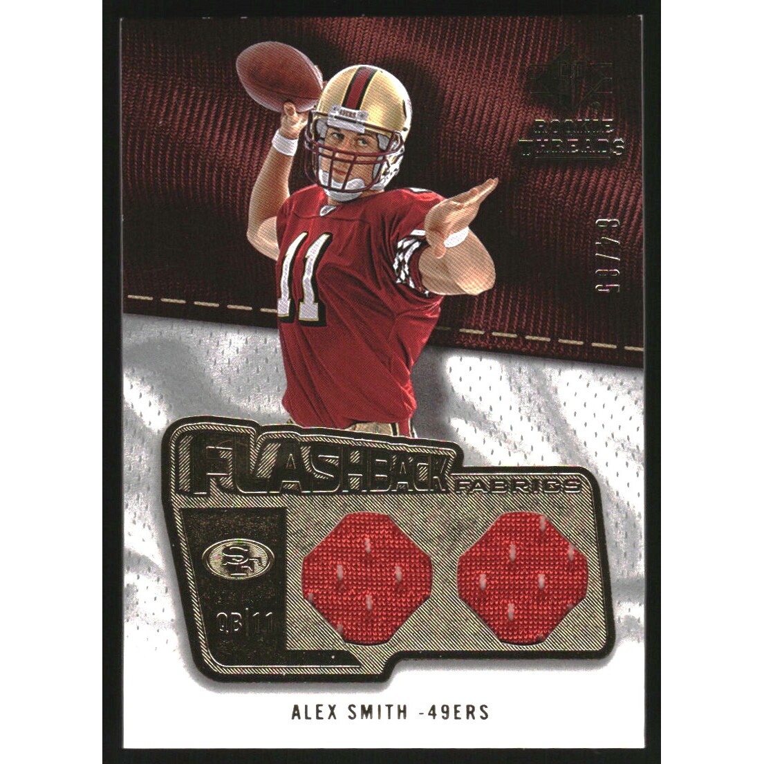 2008 SP Rookie Threads Flashback Fabrics 85-90 #FFAS Alex Smith QB