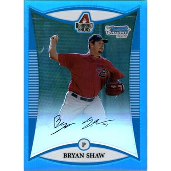 2008 Bowman Chrome Draft Prospects Blue Refractors #BDPP44 Bryan Shaw DP