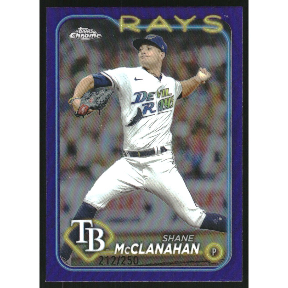 2024 Topps Chrome Purple Refractors #135 Shane McClanahan. rookie card picture