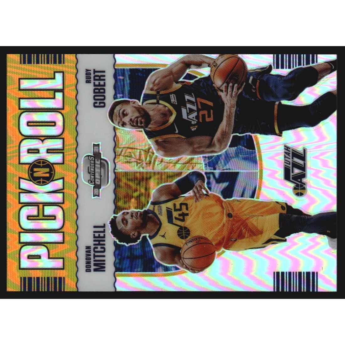 2020-21 Panini Contenders Optic Pick n Roll #8 Donovan Mitchell/Rudy Gobert