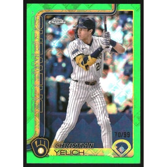 2025 Topps Chrome Logofractor Green Refractors #89 Christian Yelich