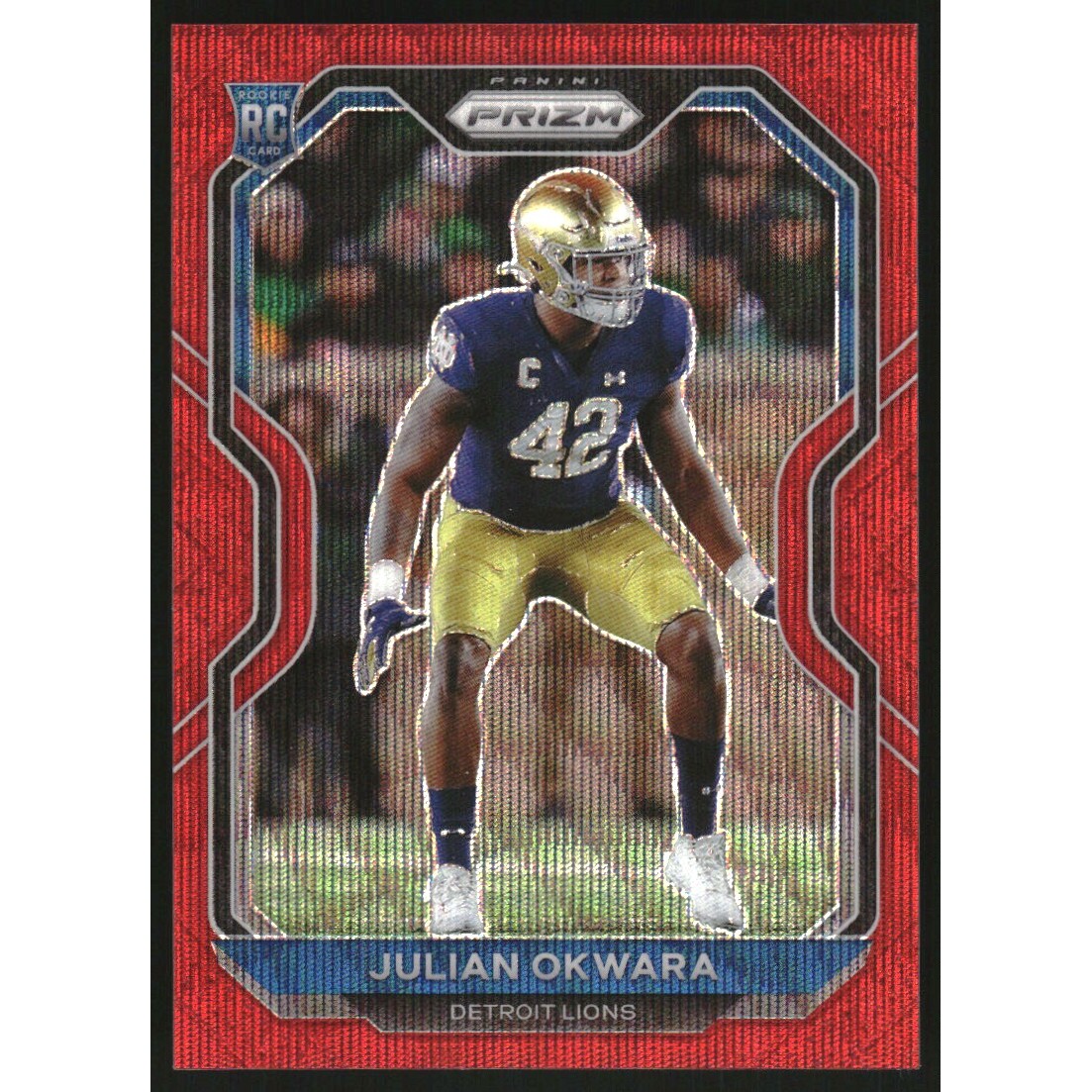 2020 Panini Prizm Prizms Red Wave #361 Julian Okwara. rookie card picture