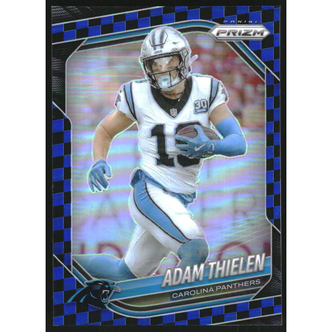 2025 Panini Prizm Prizms Black and Blue Checker #189 Adam Thielen 2025 Panini Prizm Prizms Black and Blue Checker #189 Adam Thielen