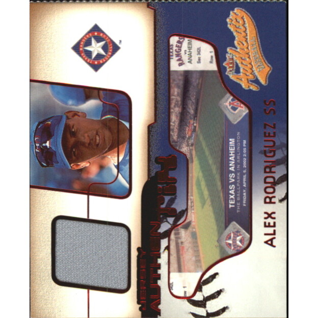 2002 Fleer Authentix Jersey AuthenTIX #JAAR Alex Rodriguez
