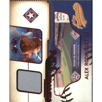 2002 Fleer Authentix Jersey AuthenTIX #JAAR Alex Rodriguez
