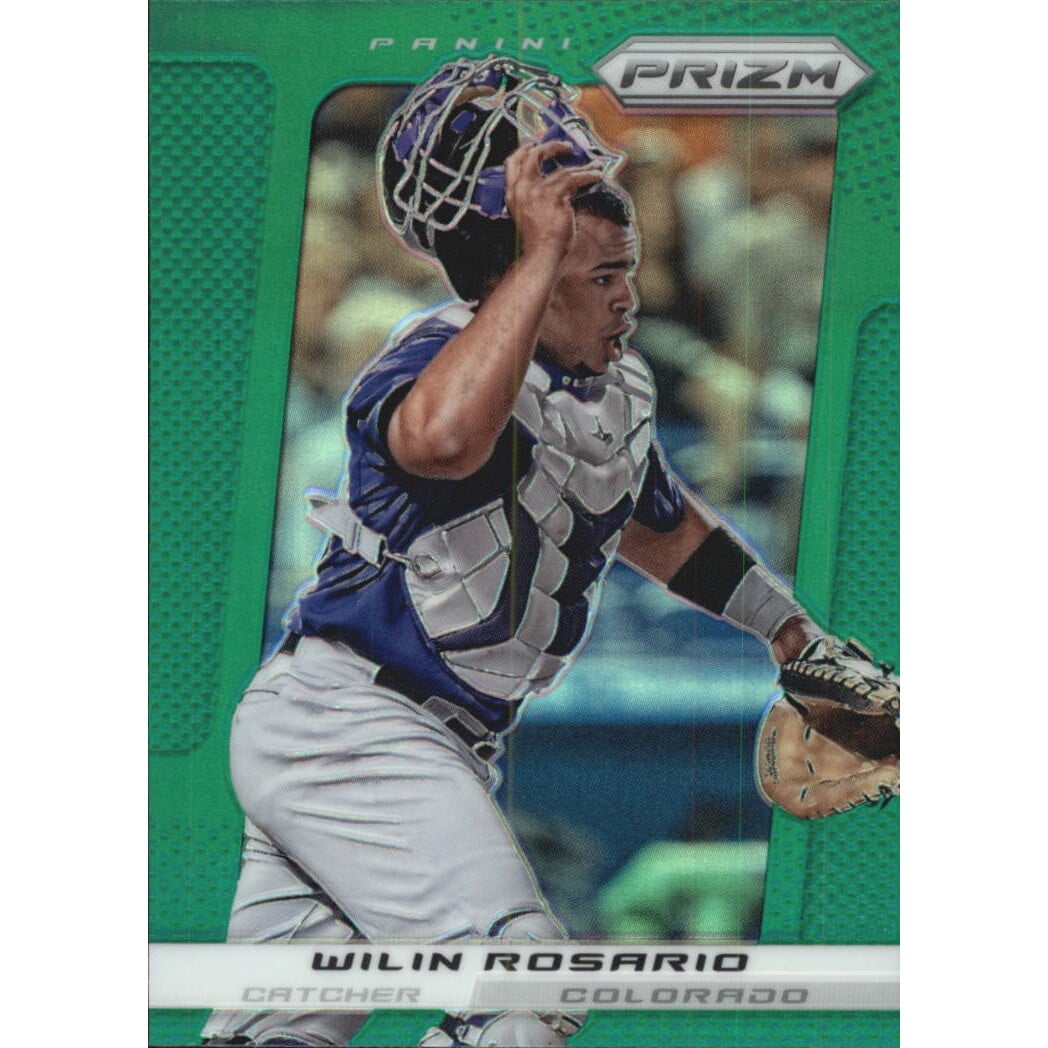 2013 Panini Prizm Prizms Green #136 Wilin Rosario. rookie card picture