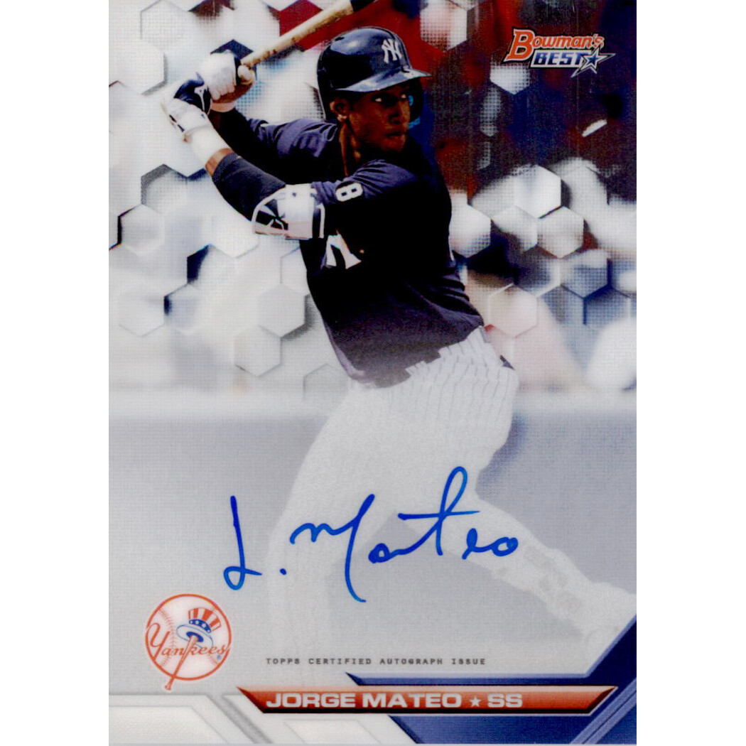 2016 Bowman's Best Best of '16 Autographs #B16JM Jorge Mateo. rookie card picture