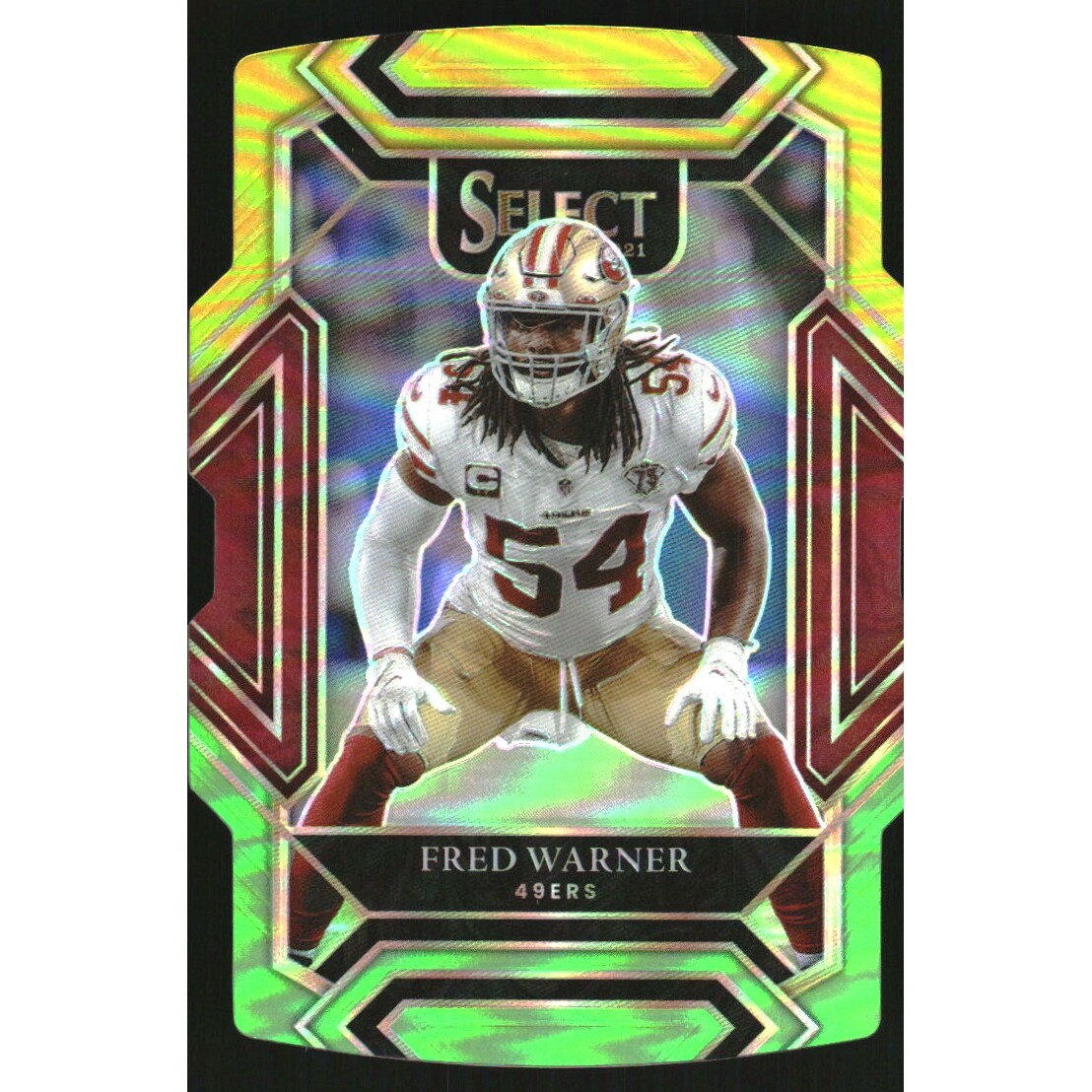 2021 Select Prizm Green and Yellow Die Cut #231 Fred Warner