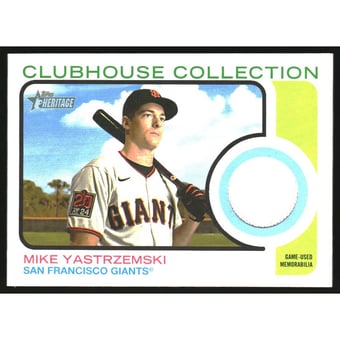 2022 Topps Heritage Clubhouse Collection Relics #CCRMY Mike Yastrzemski HN