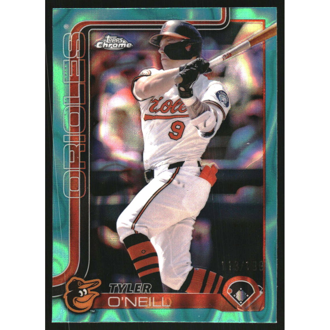 2025 Topps Chrome Aqua Lava Refractors #290 Tyler O'Neill. rookie card picture