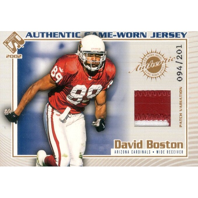 2002 Private Stock Game Worn Jerseys Patches #1 David Boston/201