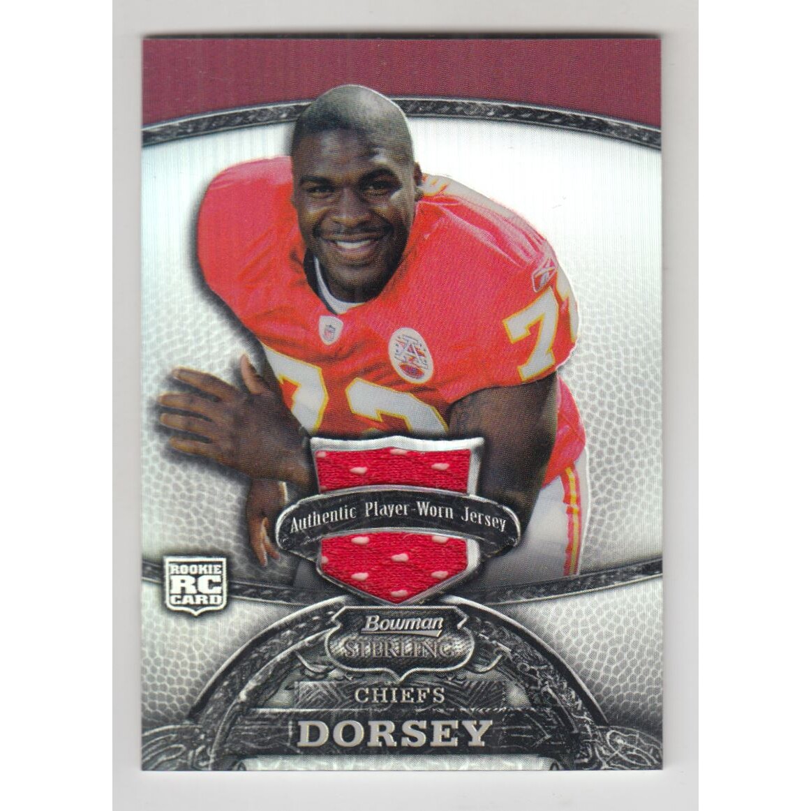 2008 Bowman Sterling Refractors #141 Glenn Dorsey JSY. rookie card picture