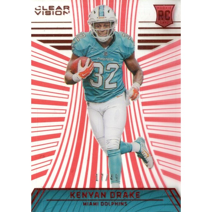 2016 Panini Clear Vision Red #129 Kenyan Drake L1. rookie card picture