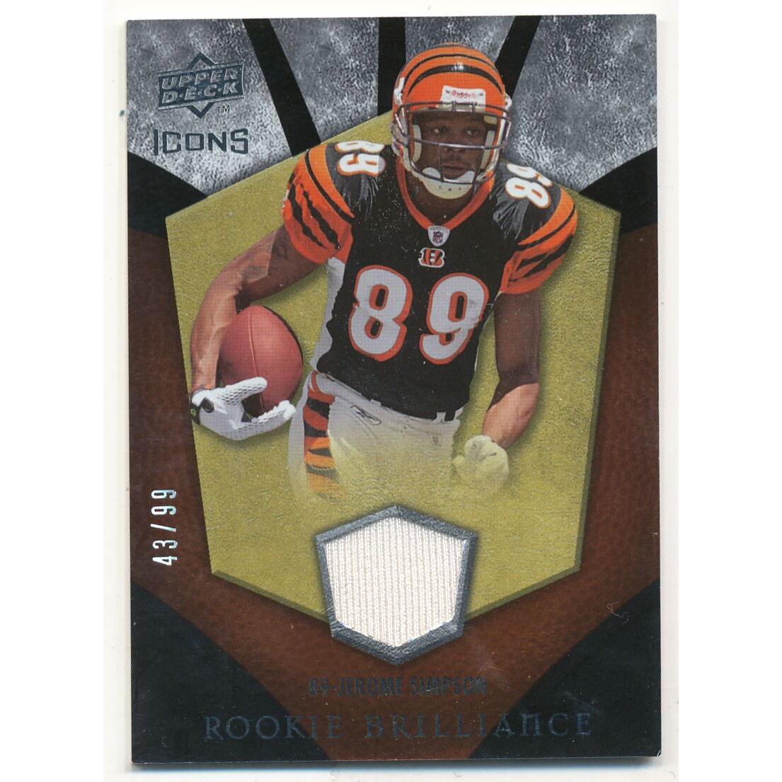 2008 Upper Deck Icons Rookie Brilliance Jersey Gold #RB22 Jerome Simpson