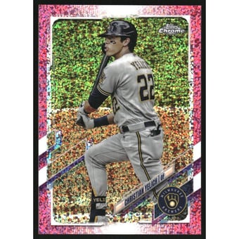 2021 Topps Chrome Magenta Speckle Refractors #18 Christian Yelich