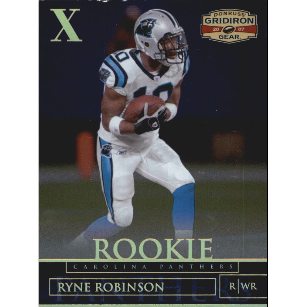 2007 Donruss Gridiron Gear Gold Holofoil X's #183 Ryne Robinson. rookie card picture