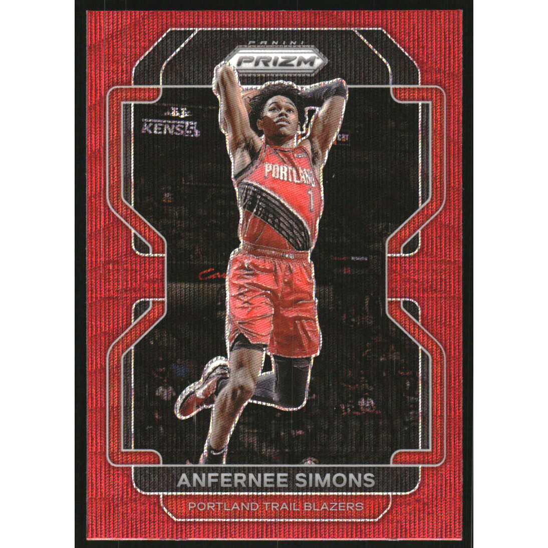 2021-22 Panini Prizm Prizms Ruby Wave #168 Anfernee Simons