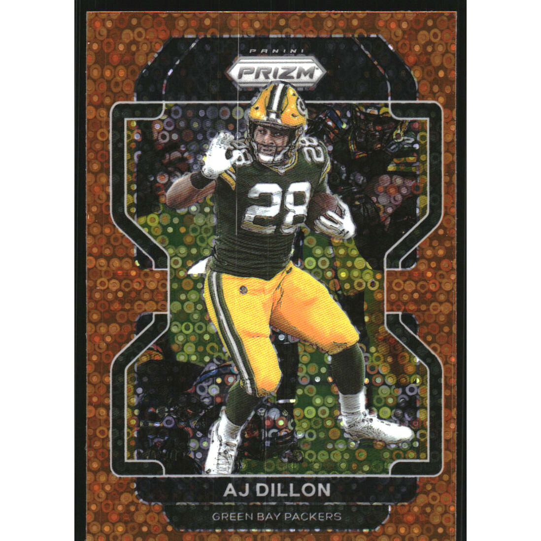 2021 Panini Prizm Prizms Orange Disco #140 A.J. Dillon