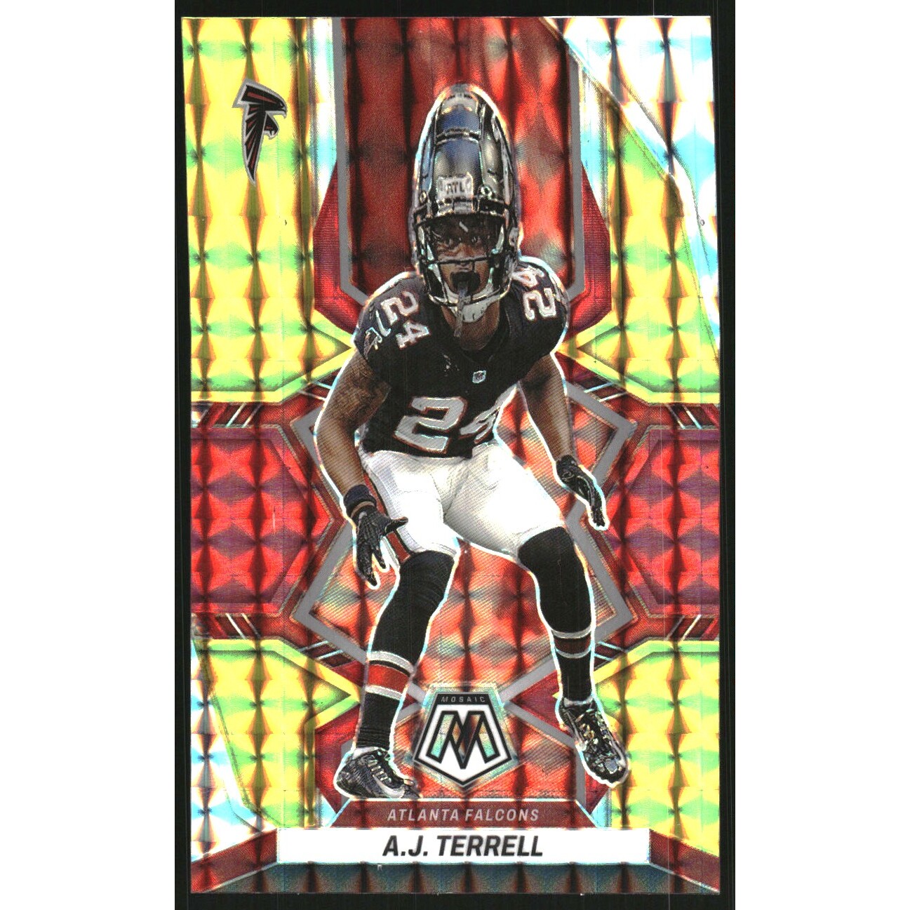 2022 Panini Mosaic Mosaic Choice Fusion Red and Yellow #11 A.J. Terrell