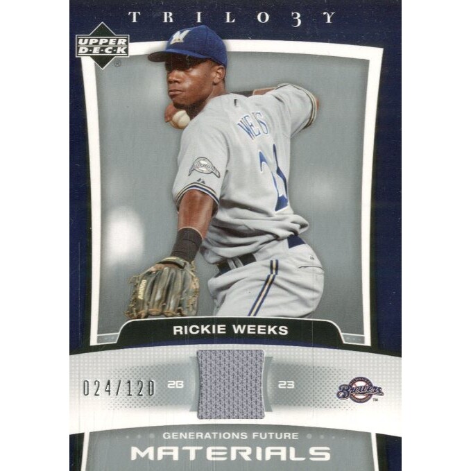 2005 Upper Deck Trilogy Generations Future Materials Silver #RW Rickie Weeks Jsy