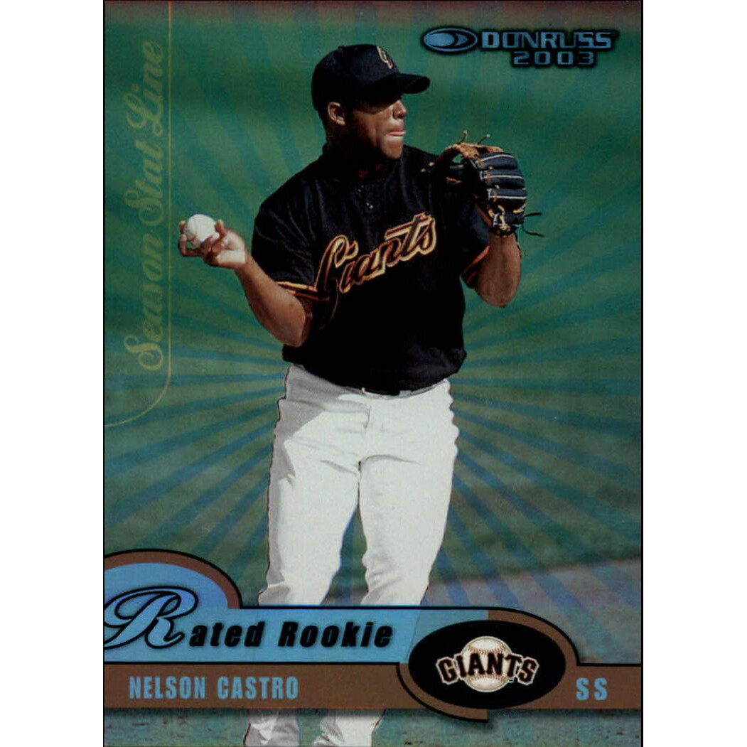2003 Donruss Stat Line Season #46 Nelson Castro RR/34. rookie card picture