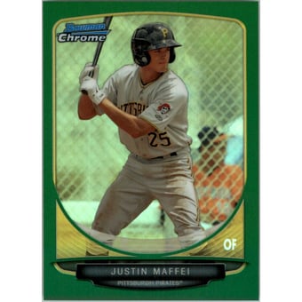 2013 Bowman Chrome Draft Draft Picks Green Refractors #BDPP120 Justin Maffei
