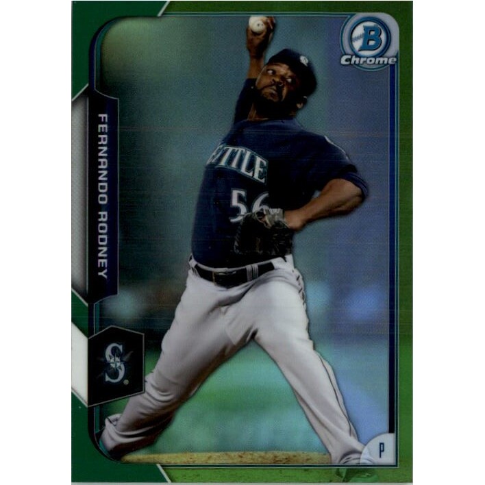 2015 Bowman Chrome Green Refractors #117 Fernando Rodney. rookie card picture
