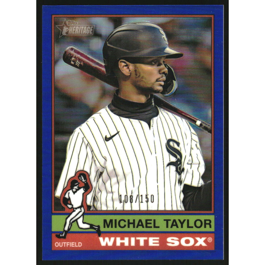 2025 Topps Heritage Chrome Blue Refractors #669 Michael Taylor. rookie card picture