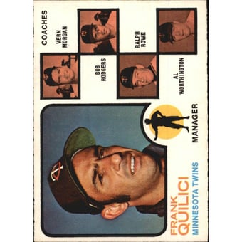 1973 O-Pee-Chee #49 Twins Leaders/Frank Quilici MG/Vern Morgan CO/B