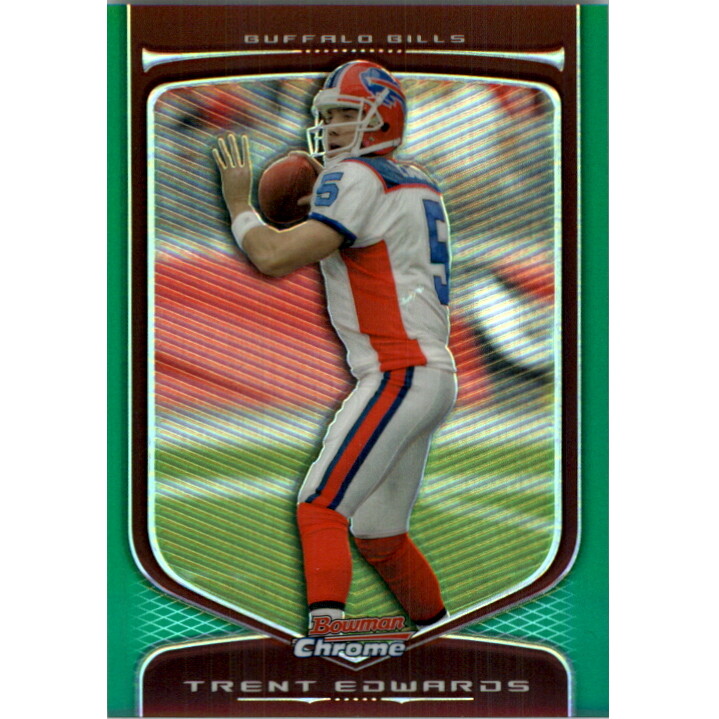 2009 Bowman Chrome Green Refractors #17 Trent Edwards. rookie card picture