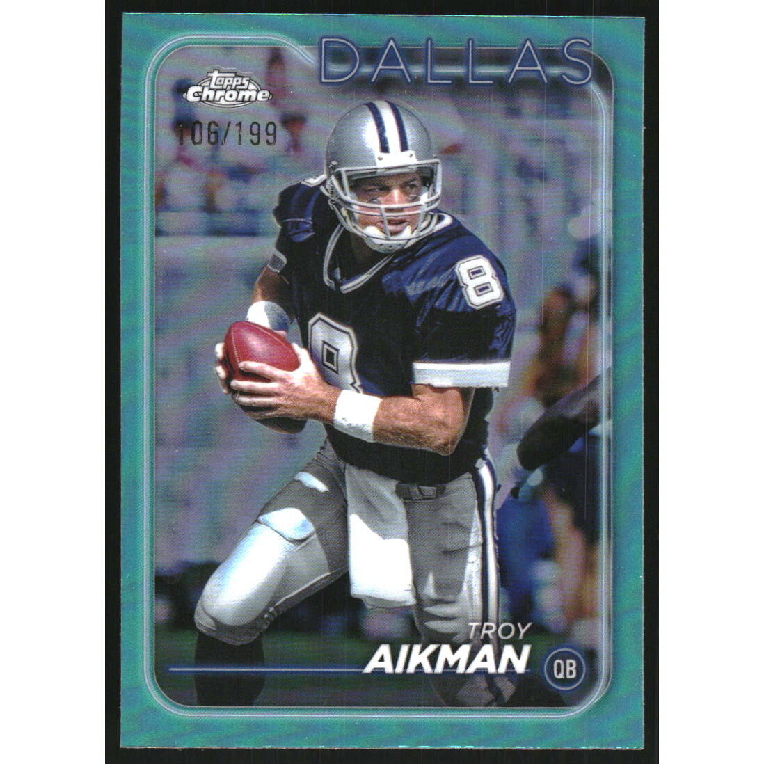 2024 Topps Chrome Aqua Refractors #37 Troy Aikman 2024 Topps Chrome Aqua Refractors #37 Troy Aikman