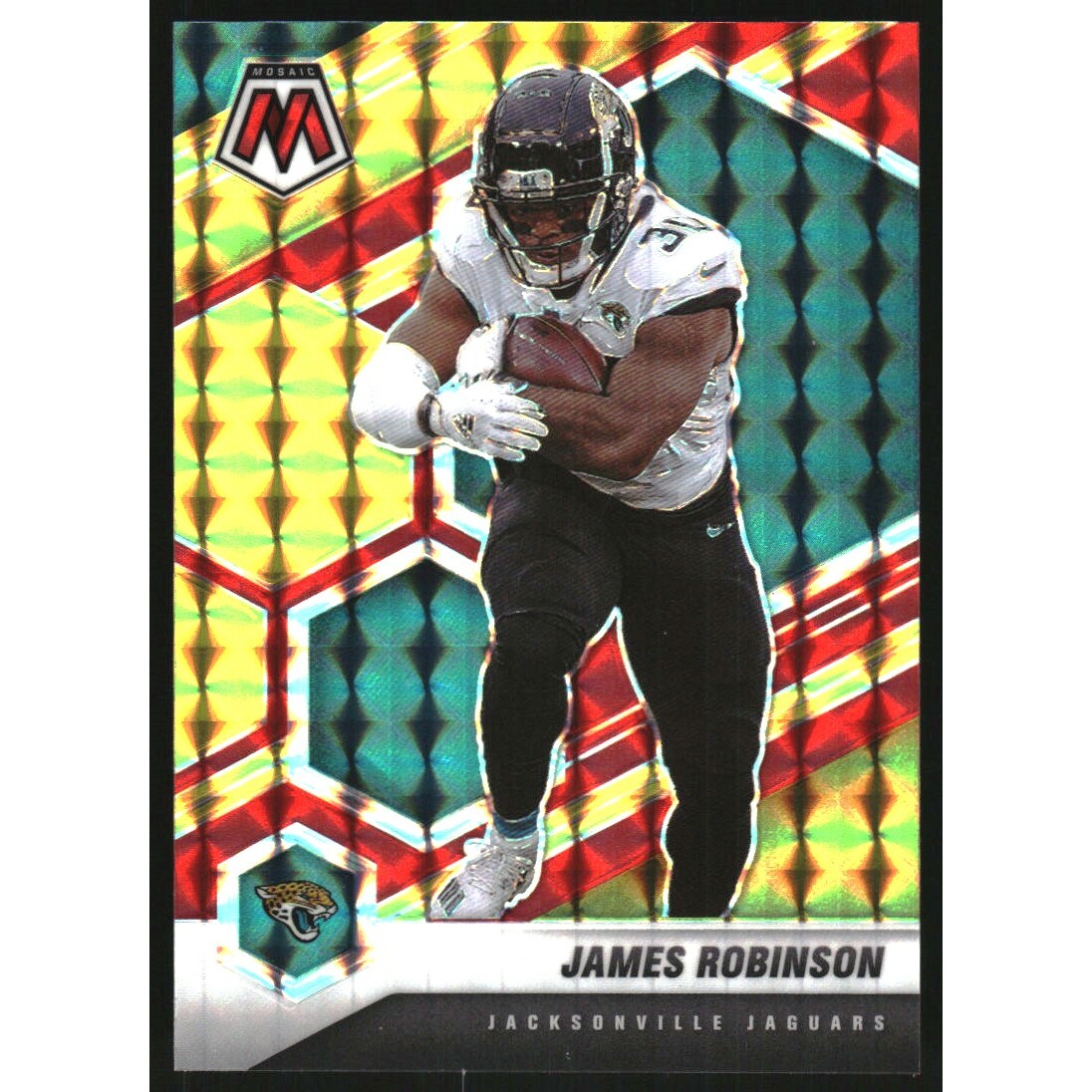 2021 Panini Mosaic Mosaic Choice Fusion Red and Yellow #99 James Robinson. rookie card picture