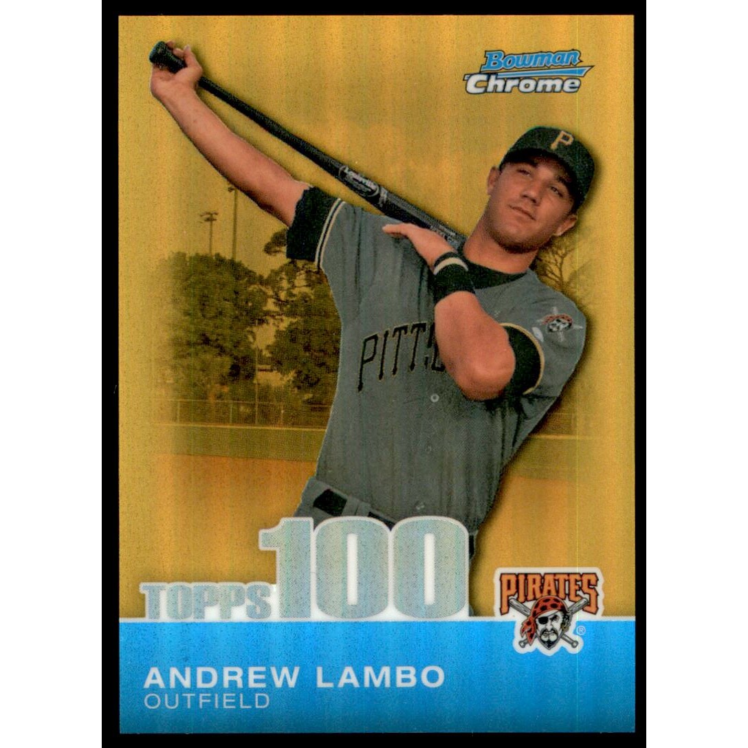 2010 Bowman Chrome Topps 100 Prospects Gold Refractors #TPC34 Andrew Lambo. rookie card picture