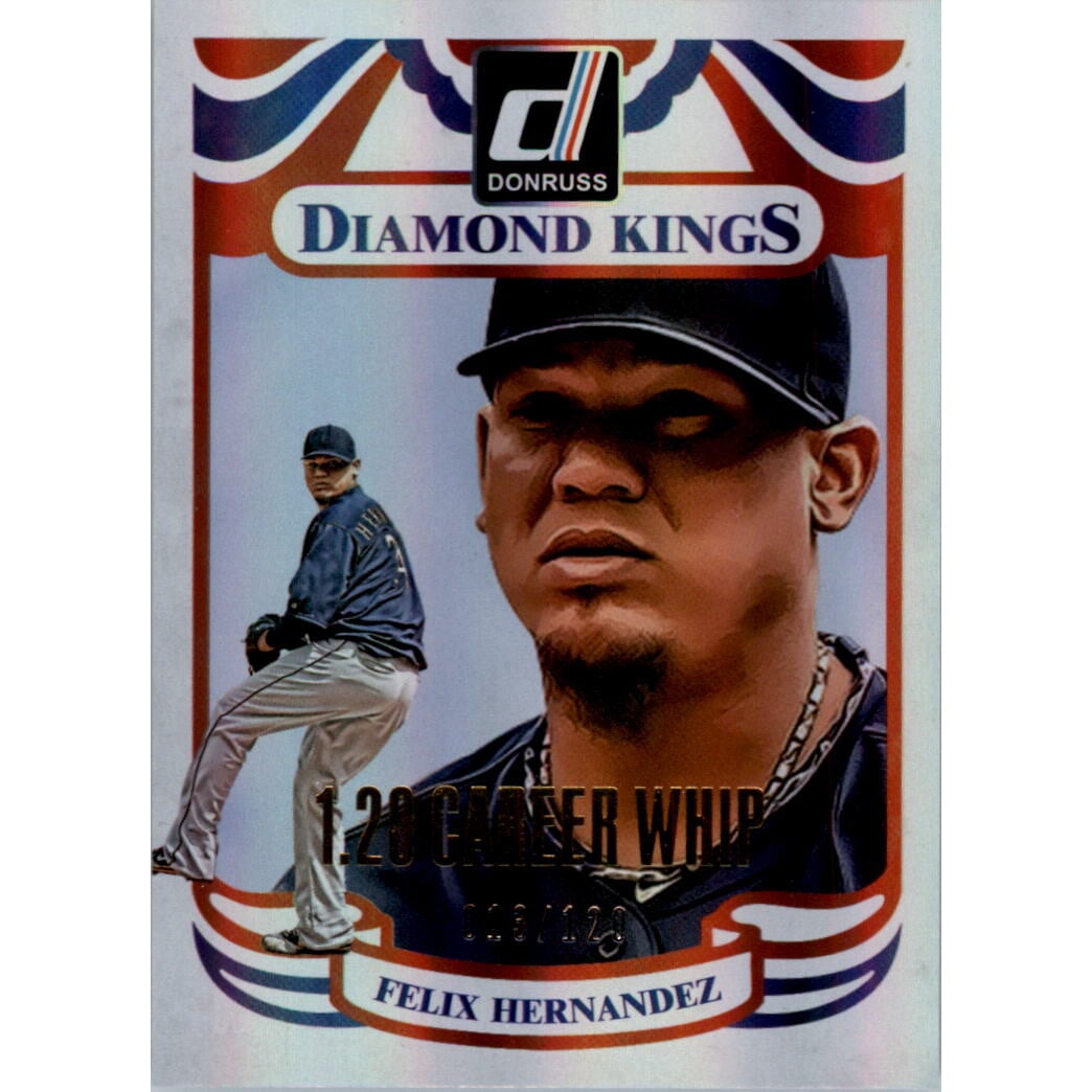 2014 Donruss Stat Line Career #28 Felix Hernandez DK/120. rookie card picture