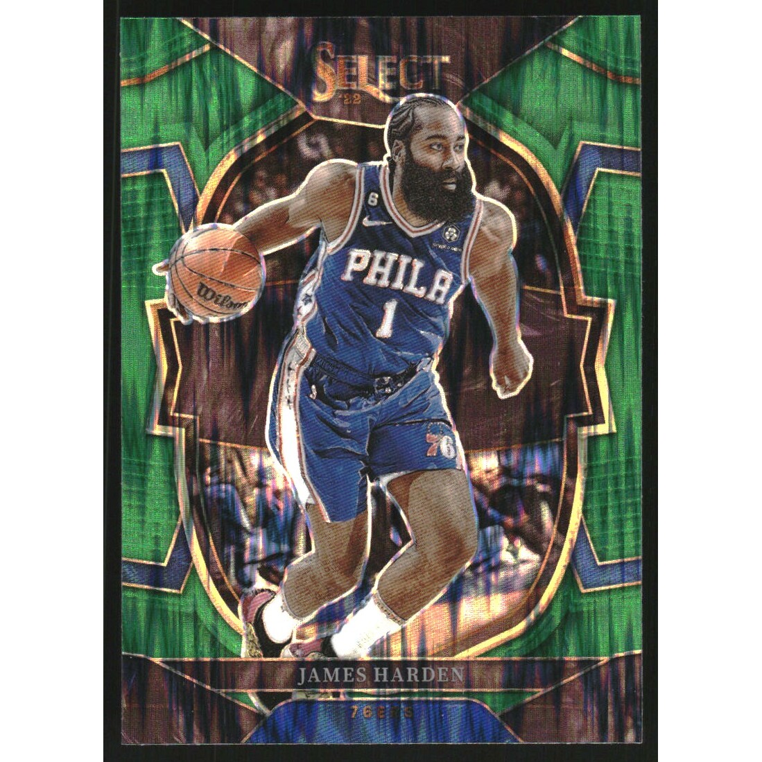 2022-23 Select Prizms Green Shock #25 James Harden 2022-23 Select Prizms Green Shock #25 James Harden