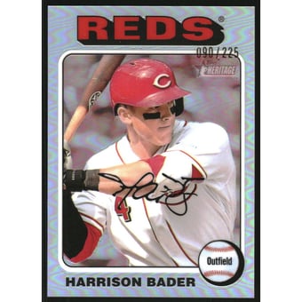 2024 Topps Heritage Chrome Silver Refractors #43 Harrison Bader HN/225