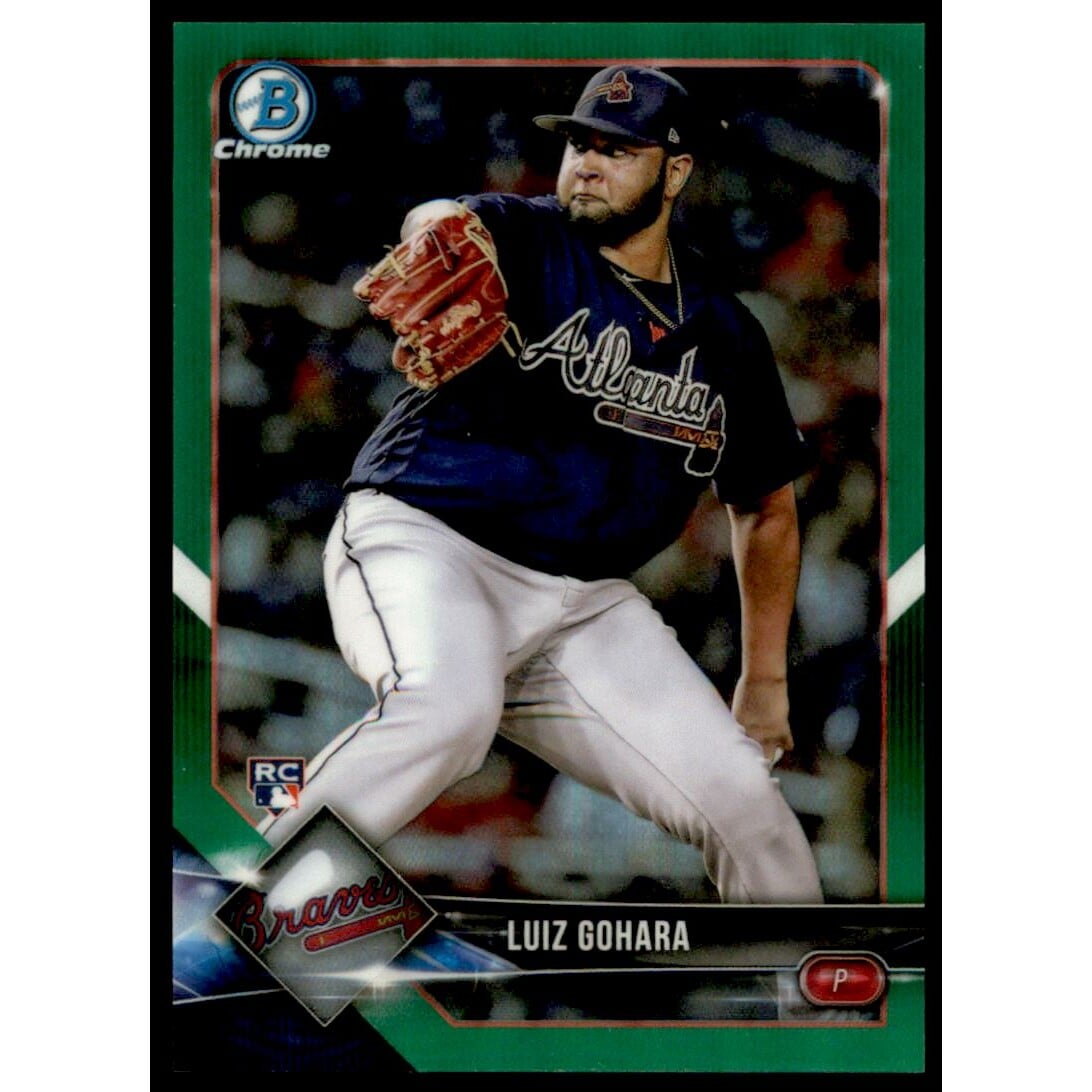 2018 Bowman Chrome Green Refractors #99 Luiz Gohara. rookie card picture