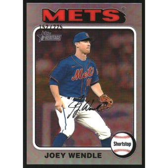 2024 Topps Heritage Chrome Silver Refractors #373 Joey Wendle HN/225