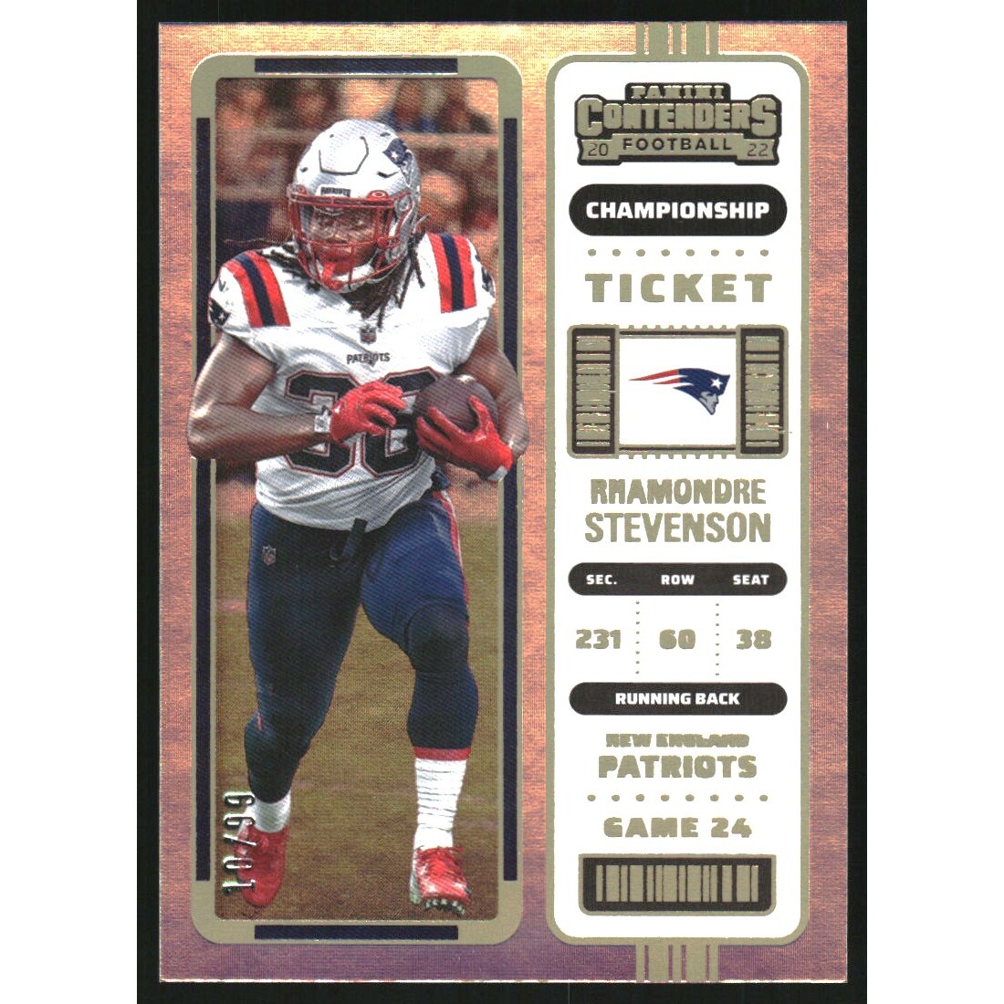 2022 Panini Contenders Championship Ticket #86 Rhamondre Stevenson